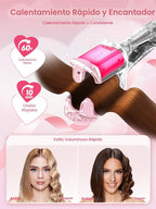 SHEGLAM - Ondulador de cabello ondulado de playa (rosa, 1 pulgada)
