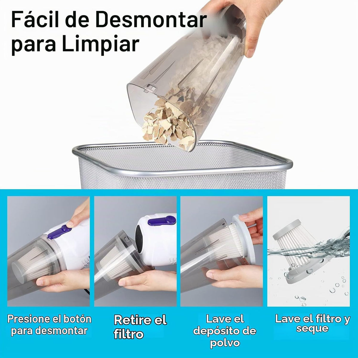 Intercleaner - Aspiradora con cable, 15 KPa de potente succión con...