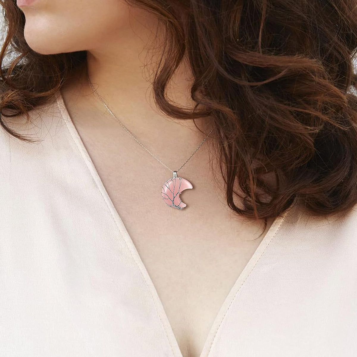 Bestyle Collar de cristal curativo envuelto en árbol de la vida, co...