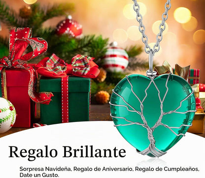 Bestyle Collar de cristal curativo envuelto en árbol de la vida, co...