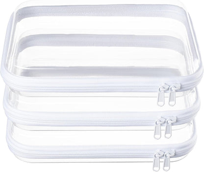 WELPIRT - Bolsas transparentes con cremallera rígida, bolsas transp...