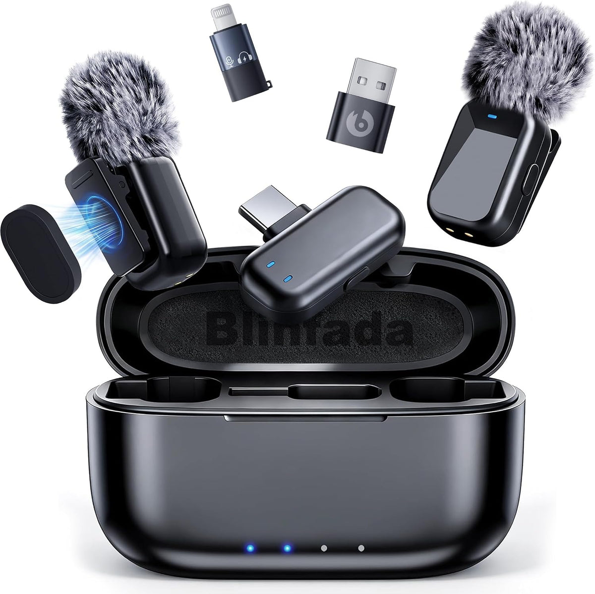 Blinfada Mini micrófono inalámbrico Lavalier para iPhone y cámara A...