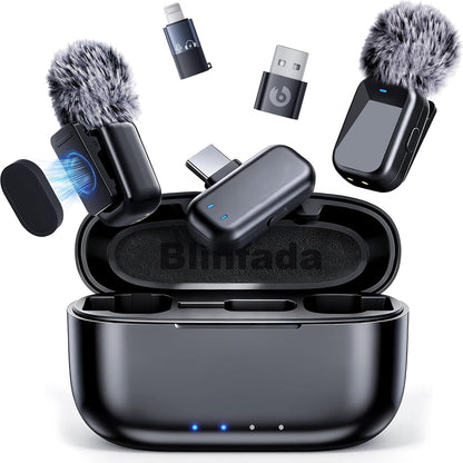 Blinfada Mini micrófono inalámbrico Lavalier para iPhone y cámara A...