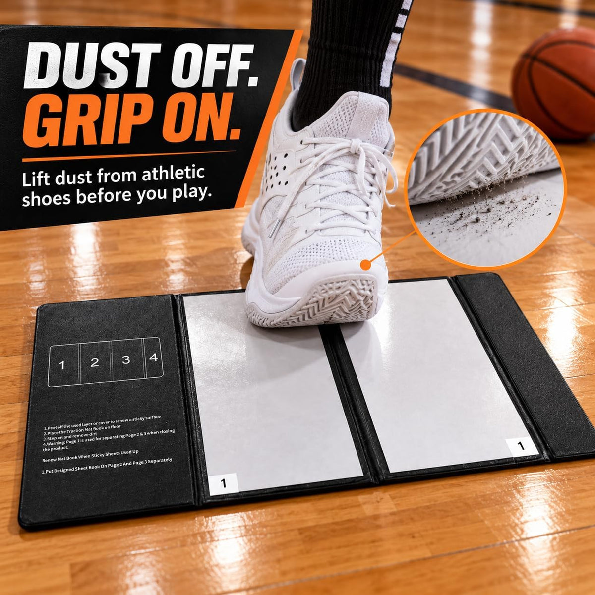 AKA SPORTS GEAR Alfombrilla adhesiva portátil para baloncesto y vol...