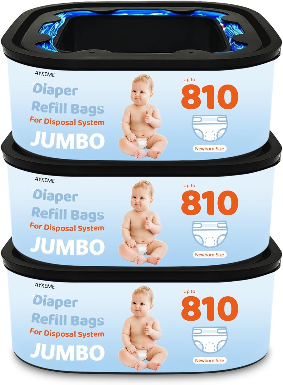 Bolsas de eliminación cuadradas jumbo compatibles con cubos compact...