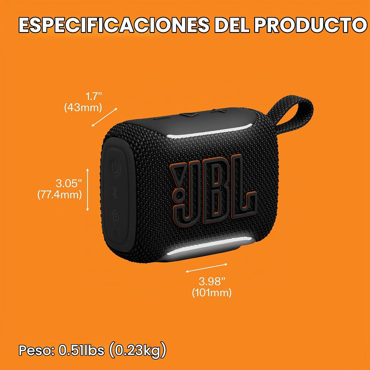 JBL Go 5 Altavoz Bluetooth portátil, impermeable y a prueba de polv...
