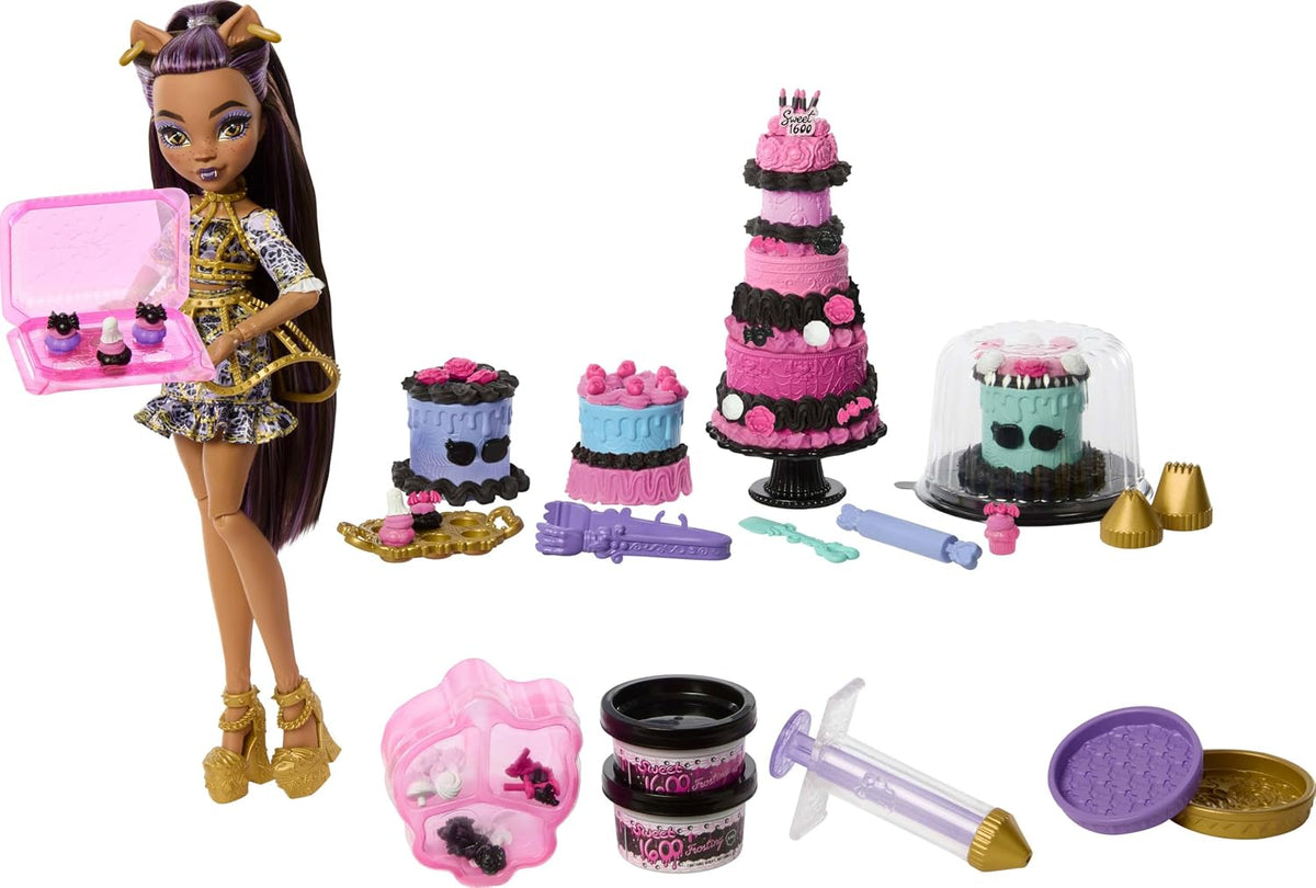 Kit de pastel de cumpleaños dulce y aterrador de Monster High con m...