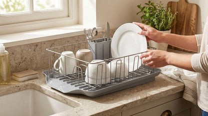 Farberware Juego de escurridor de platos de 3 piezas, resistente al...