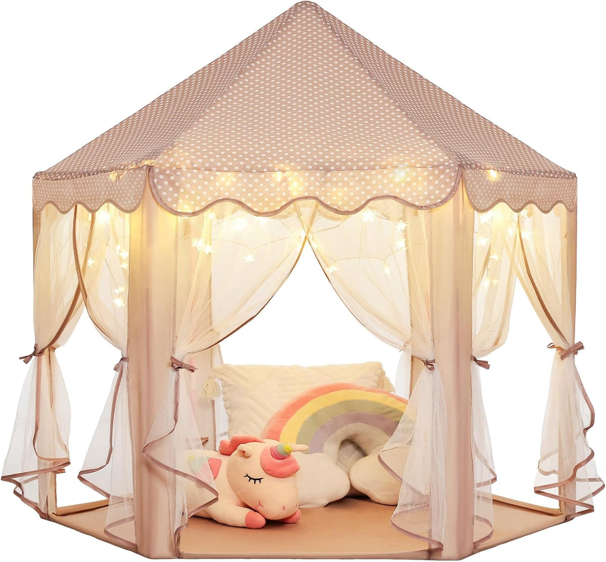 Monobeach Tienda de campaña de princesa para niñas: casa de juegos...