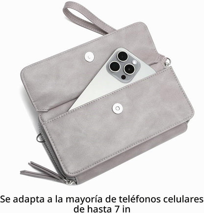 Lanyani Cartera Cruzada RFID con Correa de Muñeca y Bolsillo para T...