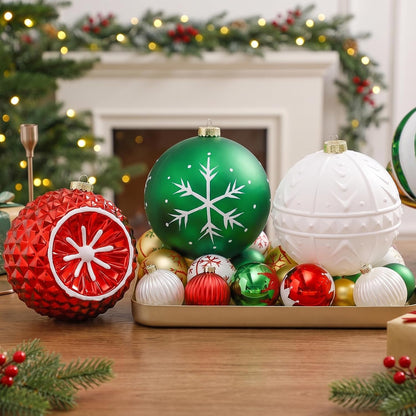 SHareconn Bolas grandes para árbol de Navidad, 4 unidades, 6 pulgad...