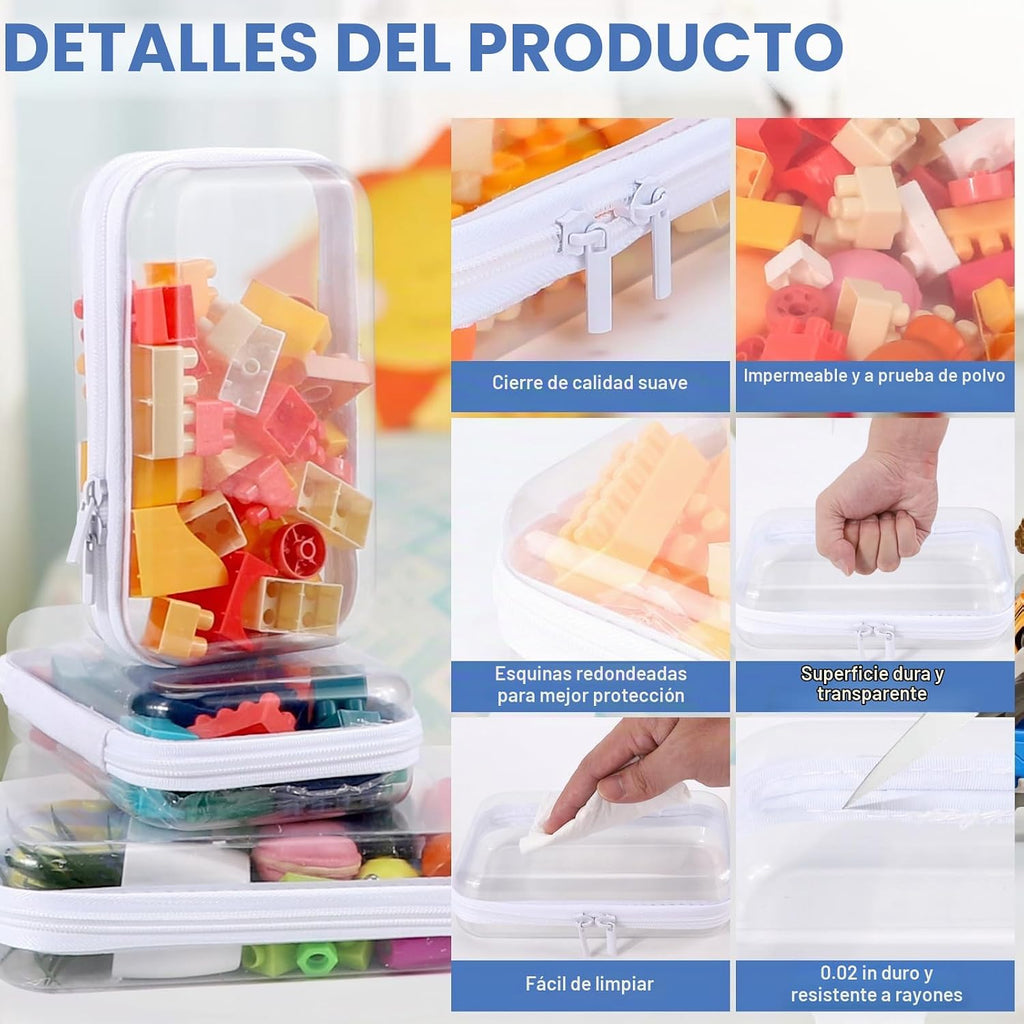 YOPCDJ Estuche rígido transparente con cremallera, bolsa transparen...
