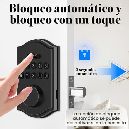 Cerradura de puerta de entrada sin llave con teclado, cerrojo intel...