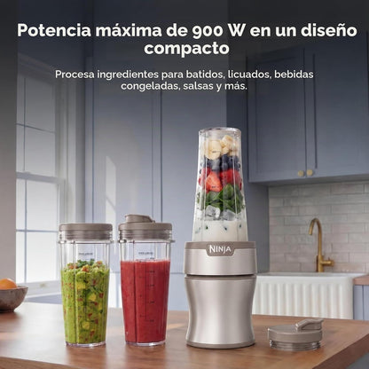 Ninja Nutri-Plus Licuadora personal, 900PW, (3) tazas de 20 onzas,...