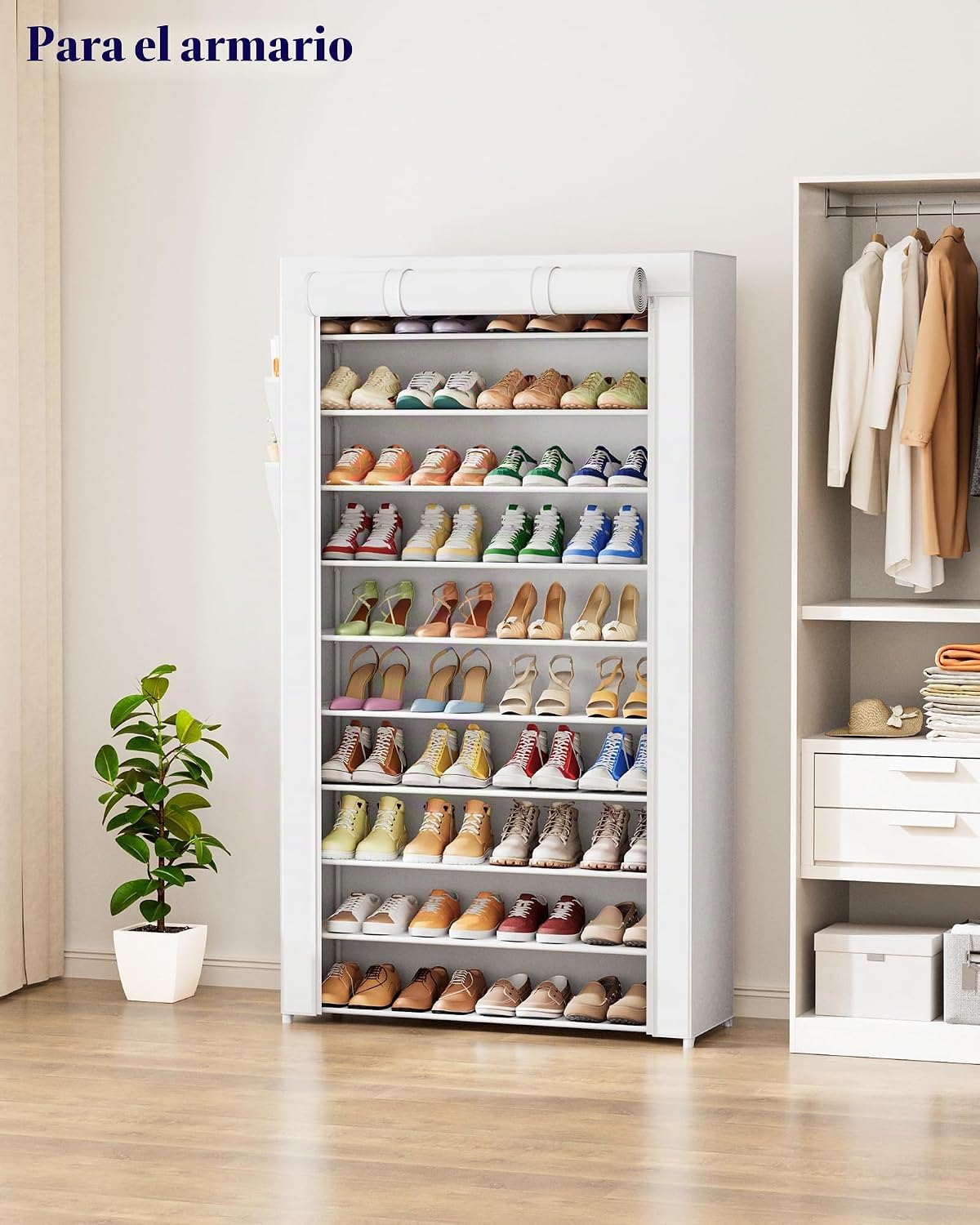 Kitsure - Organizador de zapatos de gran capacidad con bolsillo lat...