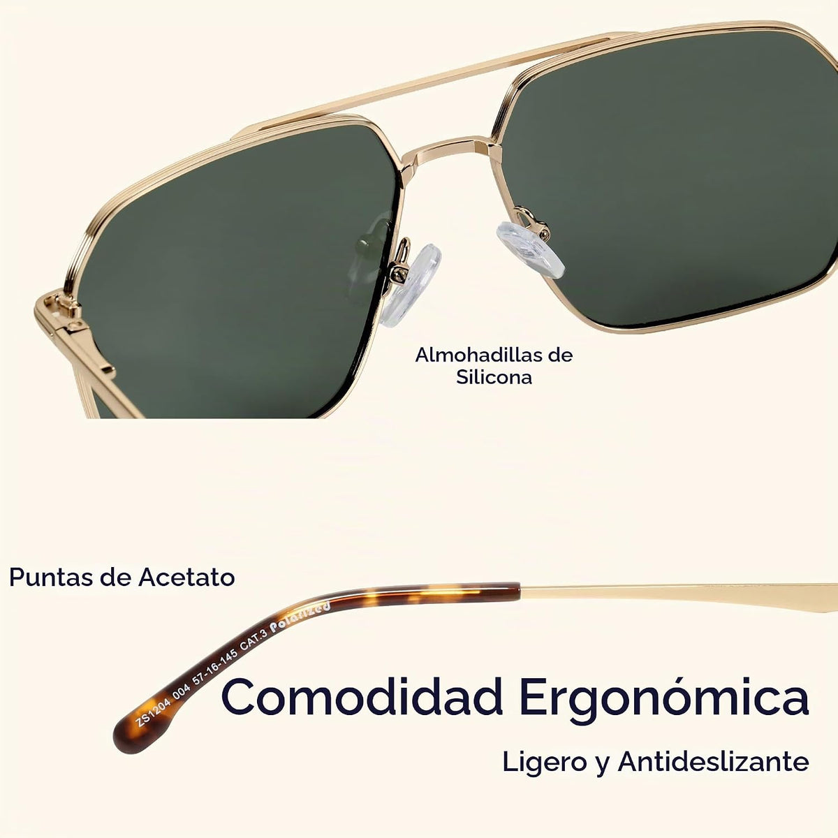 ZENOTTIC Gafas de sol polarizadas de aviador para hombre: protecció...