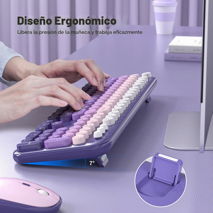 MOFII Combo de teclado y mouse inalámbricos, juego de teclado y mou...