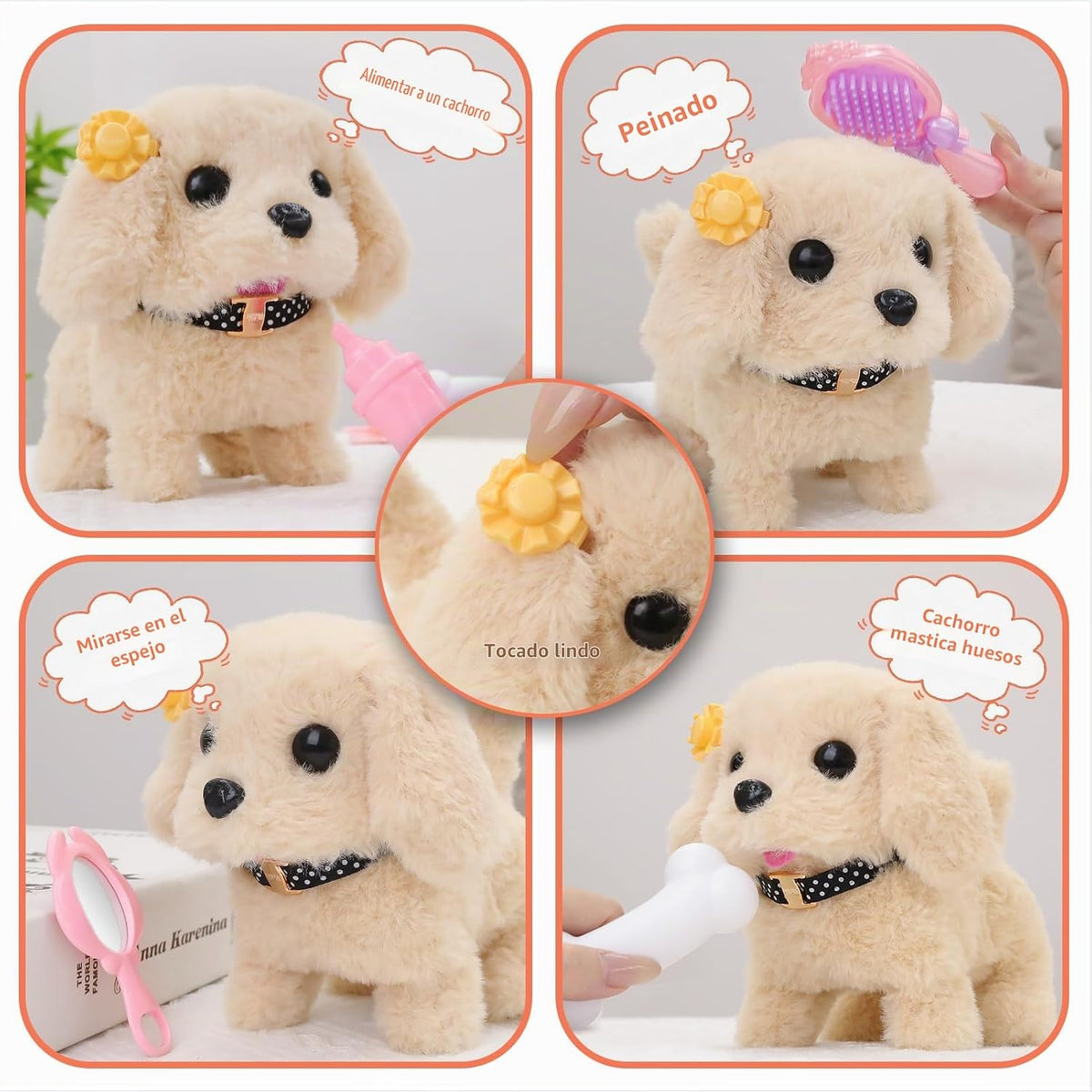 16 piezas de juguetes de perro robot para niñas, juguetes para niña...