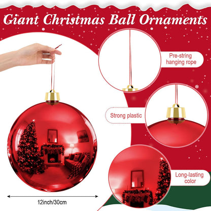 Zubebe 4 bolas de adorno de Navidad extra grandes para decoración d...