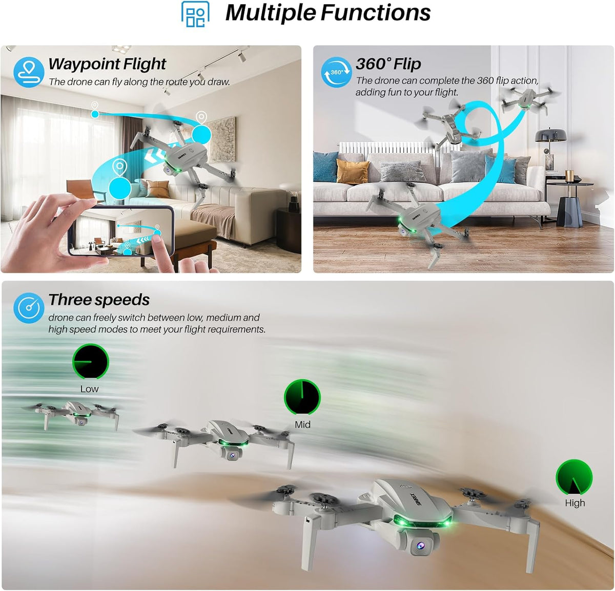 SIMREX Dron con cámara para niños principiantes y adultos \u2013 Cu...