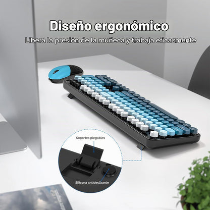 MOFII Combo de teclado y mouse inalámbricos, tamaño completo 2.4G,...