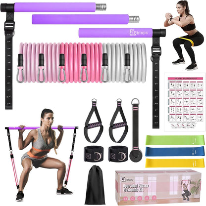Kit de barra de pilates Bbtops con bandas de resistencia, barra de...