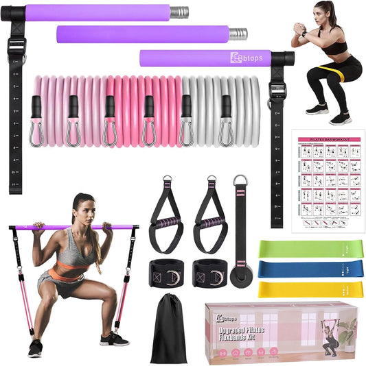 Kit de barra de pilates Bbtops con bandas de resistencia, barra de...