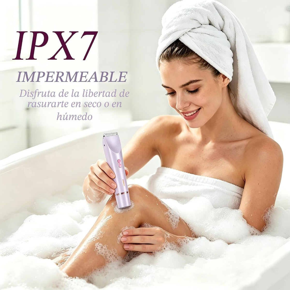 Recortadora de bikini para mujer, afeitadora eléctrica impermeable...