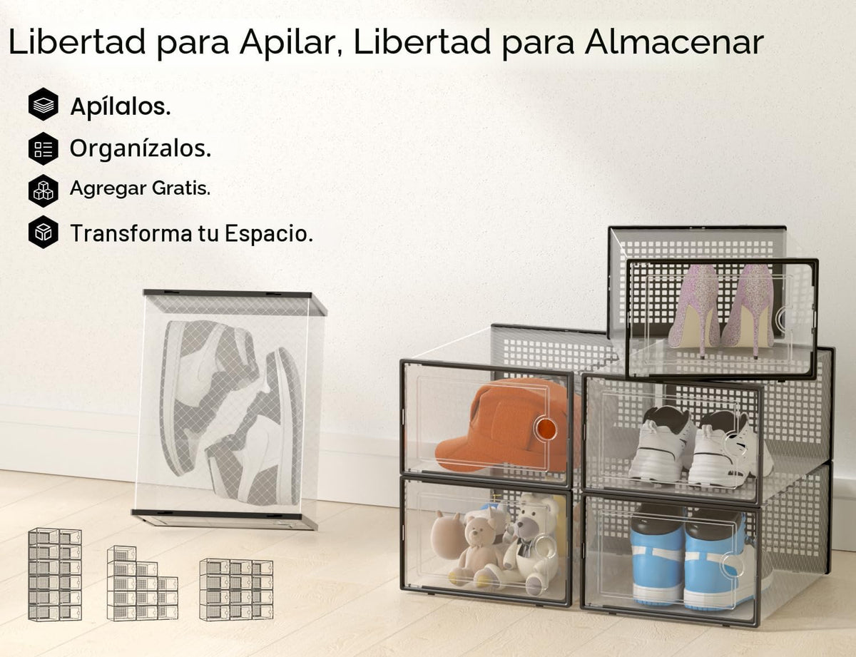 Kuject Cajas de almacenamiento de zapatos XXX-Large, paquete de 12,...