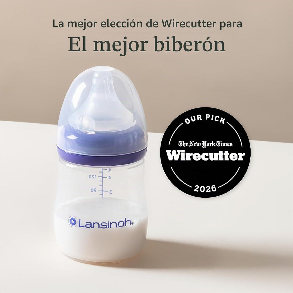 Lansinoh biberones anticólicos, 5 onzas, 4 unidades | Pezones de fl...