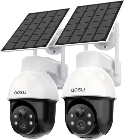aosu 3K 5MP Cámara de seguridad solar inalámbrica PTZ al aire libre...