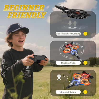4DRC Aviones RC para niños y adultos, naranja, 4 baterías con estuc...
