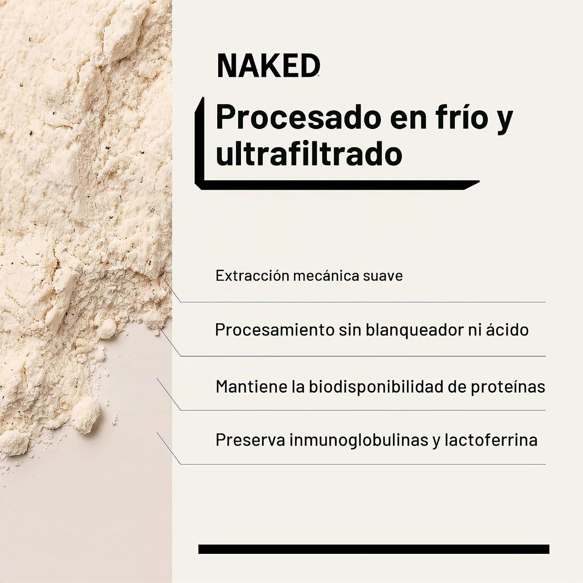 NAKED Proteína de suero de vainilla de 1 libra, solo 3 ingredientes...