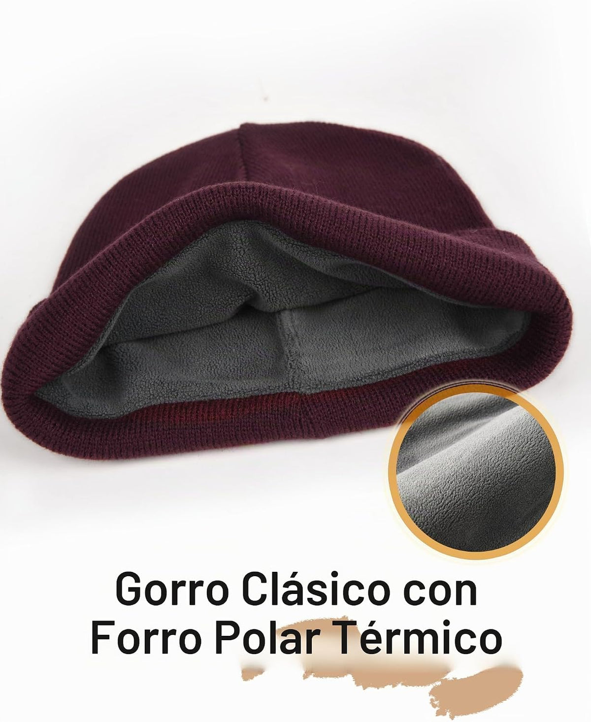 FURTALK Gorro de invierno con forro polar para hombre, doble capa,...