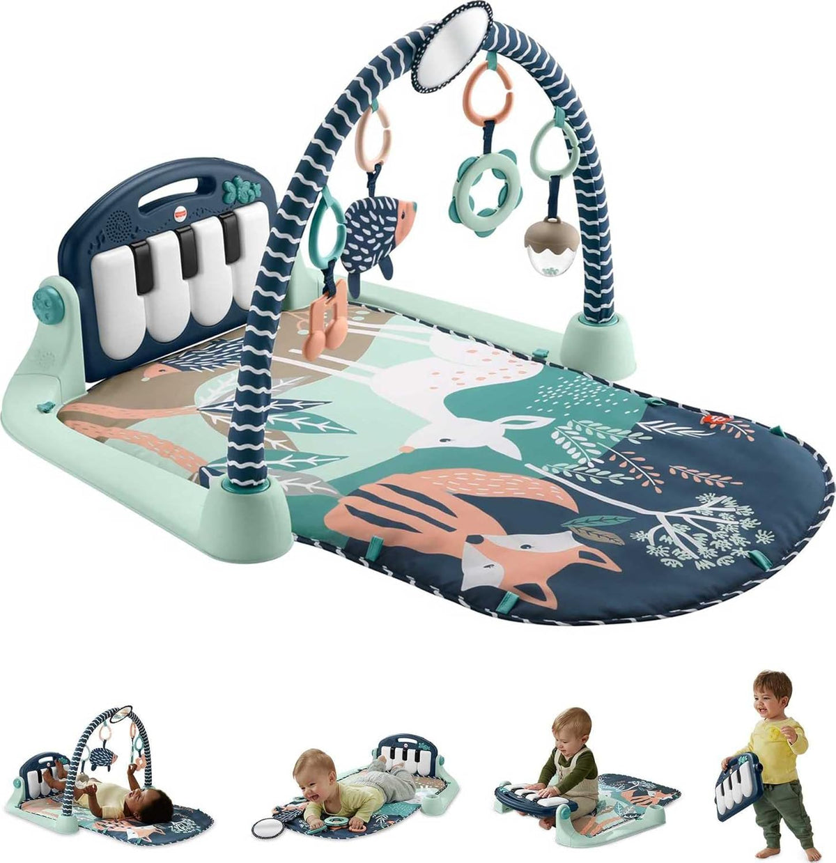 Fisher-Price Alfombra de juego para bebés Kick &amp; Play Piano Gym...