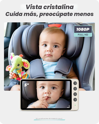WEMOH Cámara magnética doble para coche para 2 bebés con monitor IP...
