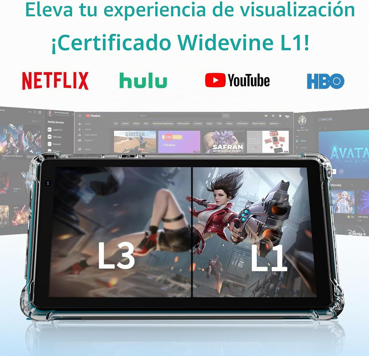 IWEGGO Tablet Android 14 con funda, 7 pulgadas 8 GB RAM+32 GB ROM\/...