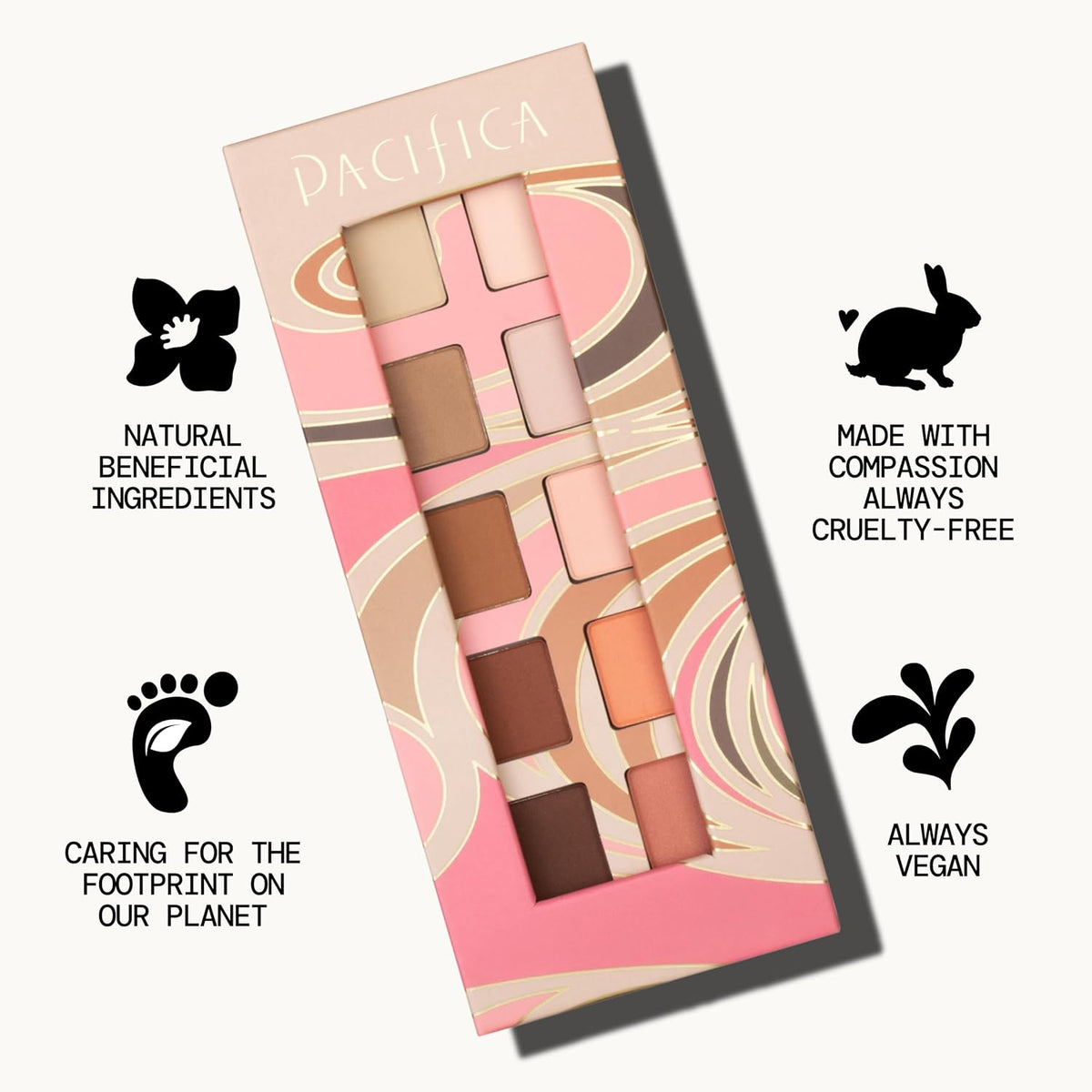 Pacifica Pink Nudes - Paleta de sombra de ojos minerales, 10 tonos...