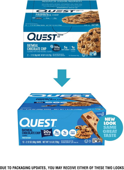 Quest Nutrition Barras de proteína de avena con chispas de chocolat...