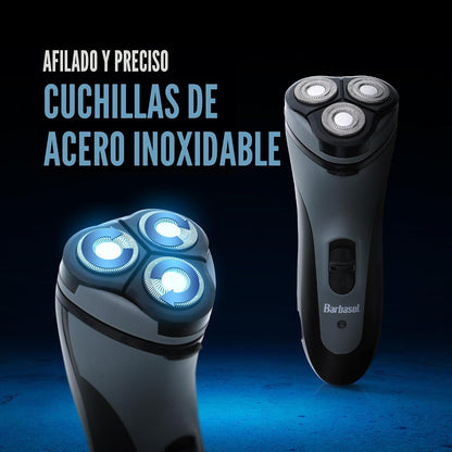 Barbasol - Afeitadora rotativa eléctrica, recargable con cuchillas...