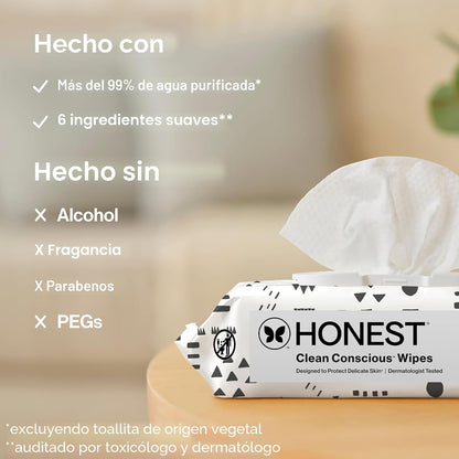 The Honest Company - Toallitas limpiadoras para bebé con 99% de agu...
