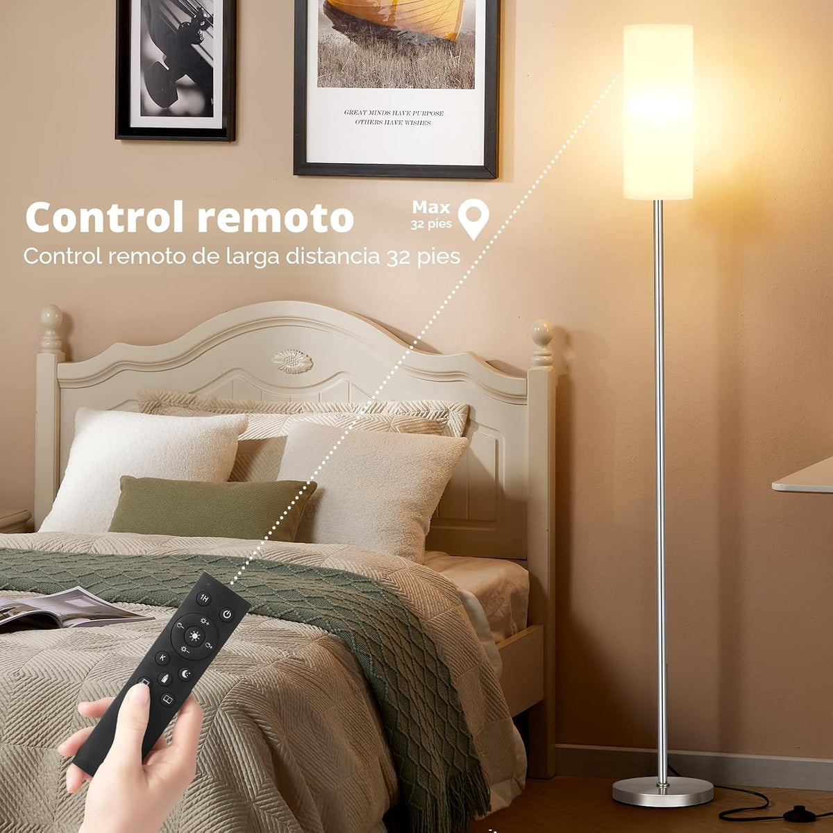 Ambimall - Lámpara de pie para sala, con control remoto y regulació...