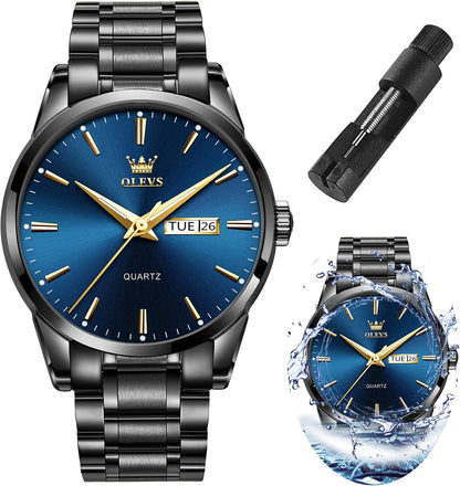 OLEVS Relojes para hombre Relojes de cronógrafo de fácil lectura lu...