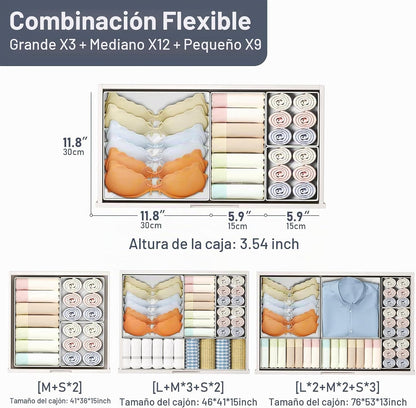 DIMJ Organizador de cajones para almacenamiento de ropa, paquete de...