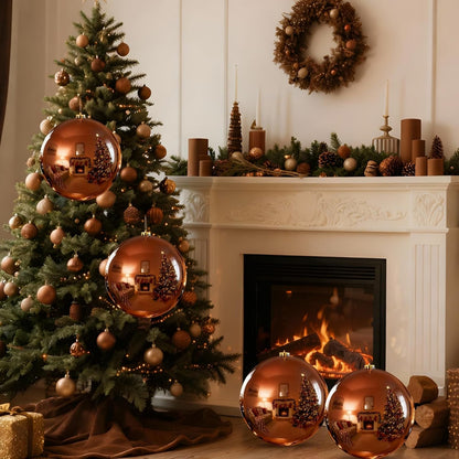 Zubebe 4 piezas Adornos de bola de Navidad extra grandes de 8"...