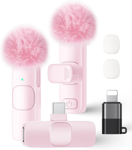 Micrófono de solapa inalámbrico para iPhone, iPad y teléfono Androi...