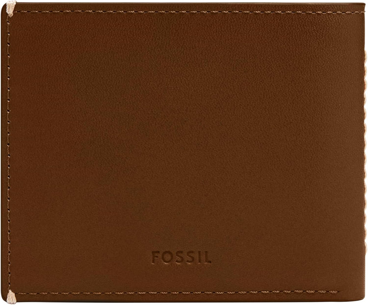 Fossil Westover - Billetera para hombre, de piel, plegable, con tap...