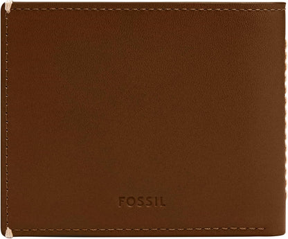 Fossil Westover - Billetera para hombre, de piel, plegable, con tap...