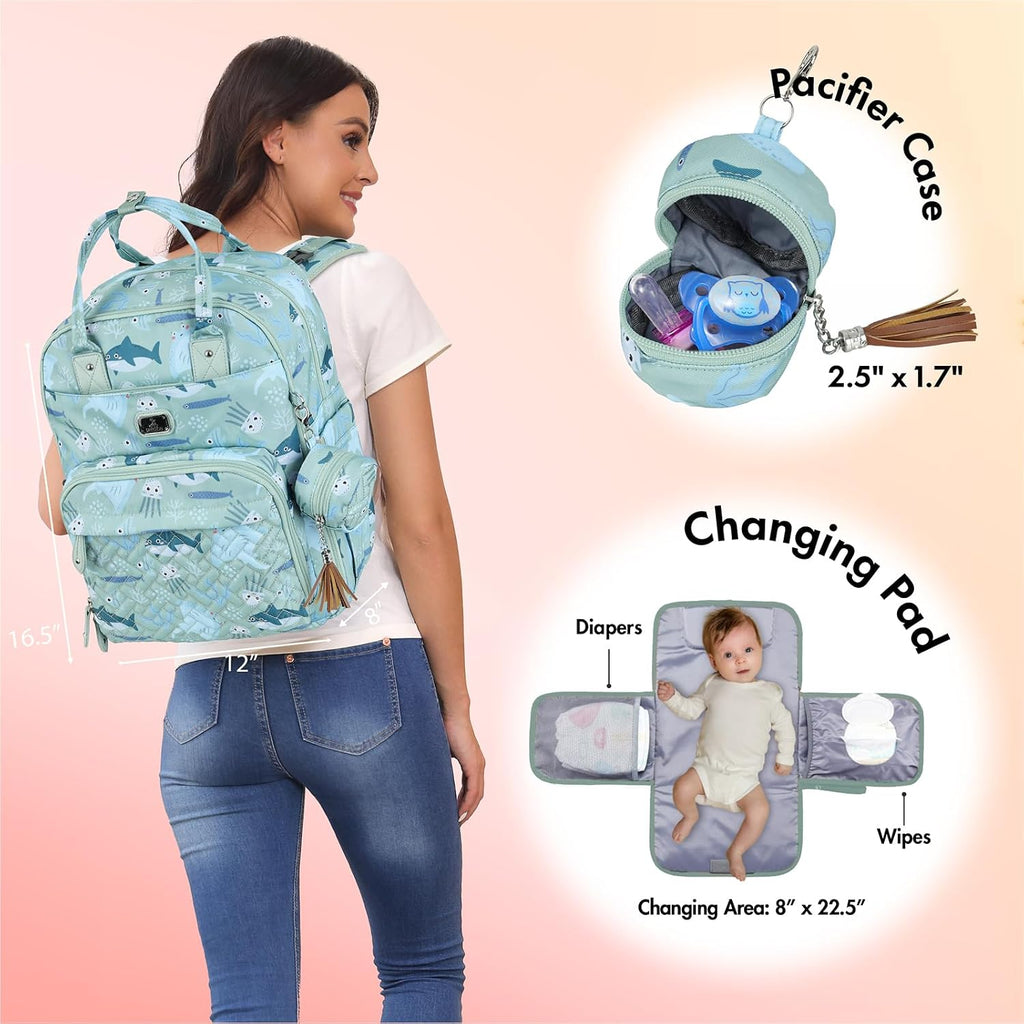 Dikaslon Mochila para pañales con cambiador portátil, artículos ese...