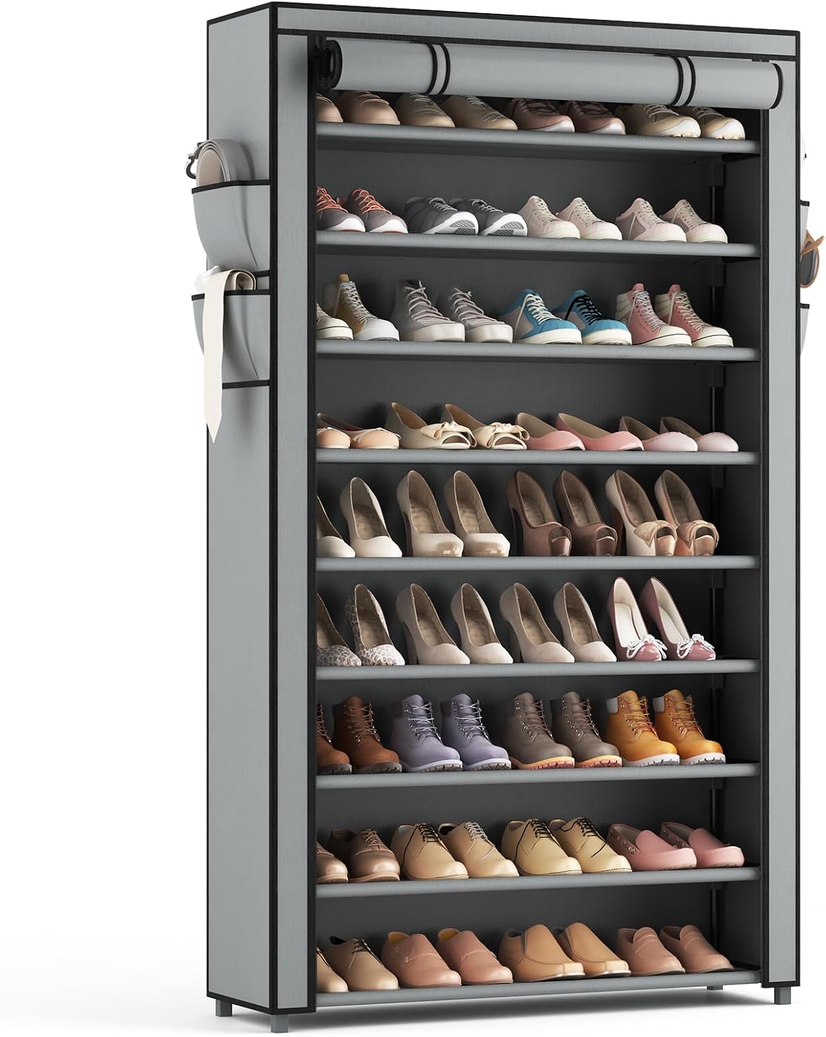 LANTEFUL Zapatero con Cubiertas de 10 Niveles Organizador de Zapate...